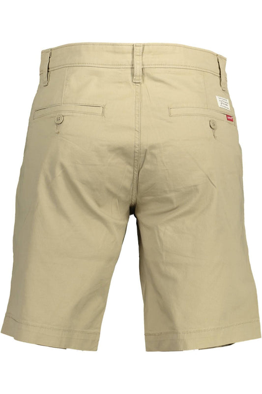 Beige Cotton Men Jean
