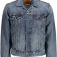 Blue Cotton Men Jacket