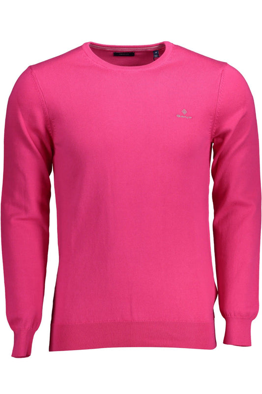 Pink Cotton Men Sweater