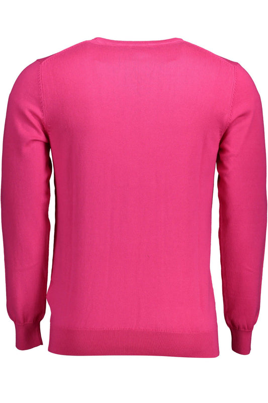Pink Cotton Men Sweater