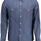 Blue Cotton Men Shirt
