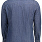 Blue Cotton Men Shirt