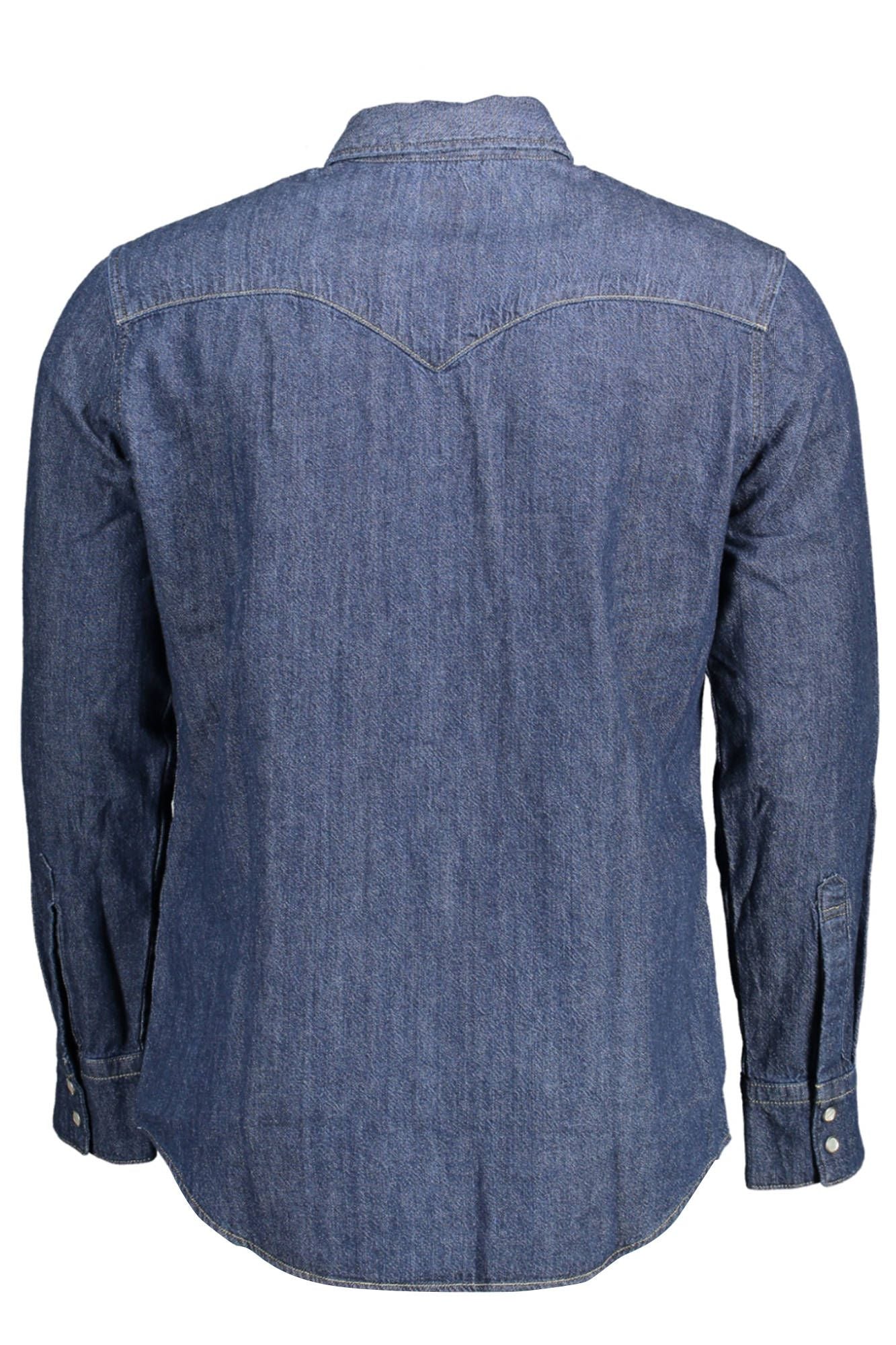 Blue Cotton Men Shirt