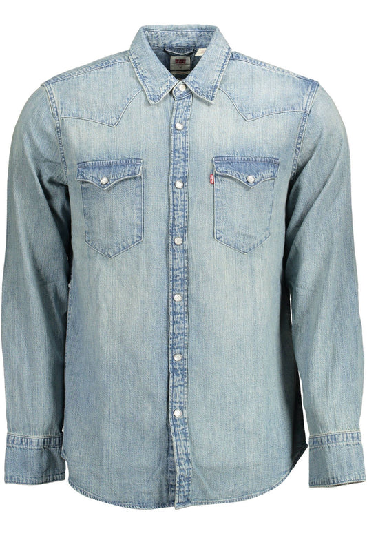 Light Blue Cotton Men Shirt