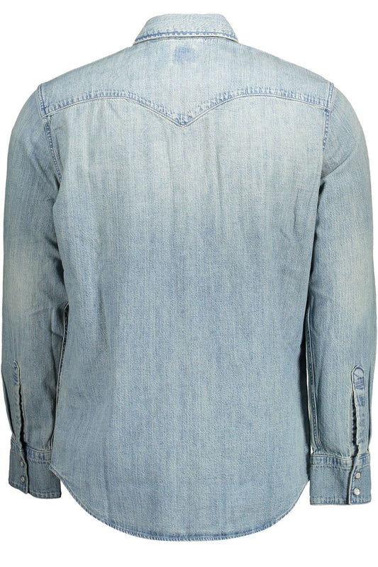 Light Blue Cotton Men Shirt