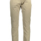 Beige Cotton Men Slim Pant
