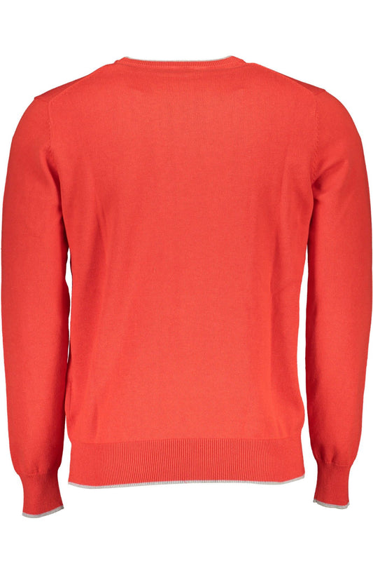 Red Cotton Men Sweater
