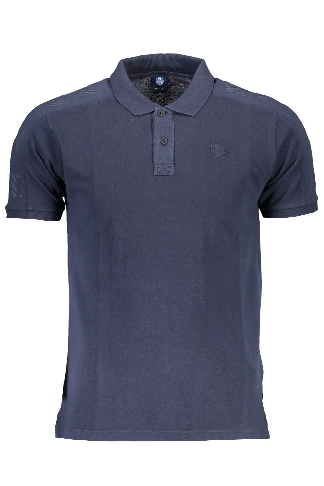 Blue Cotton Men Polo Shirt