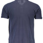 Blue Cotton Men Polo Shirt