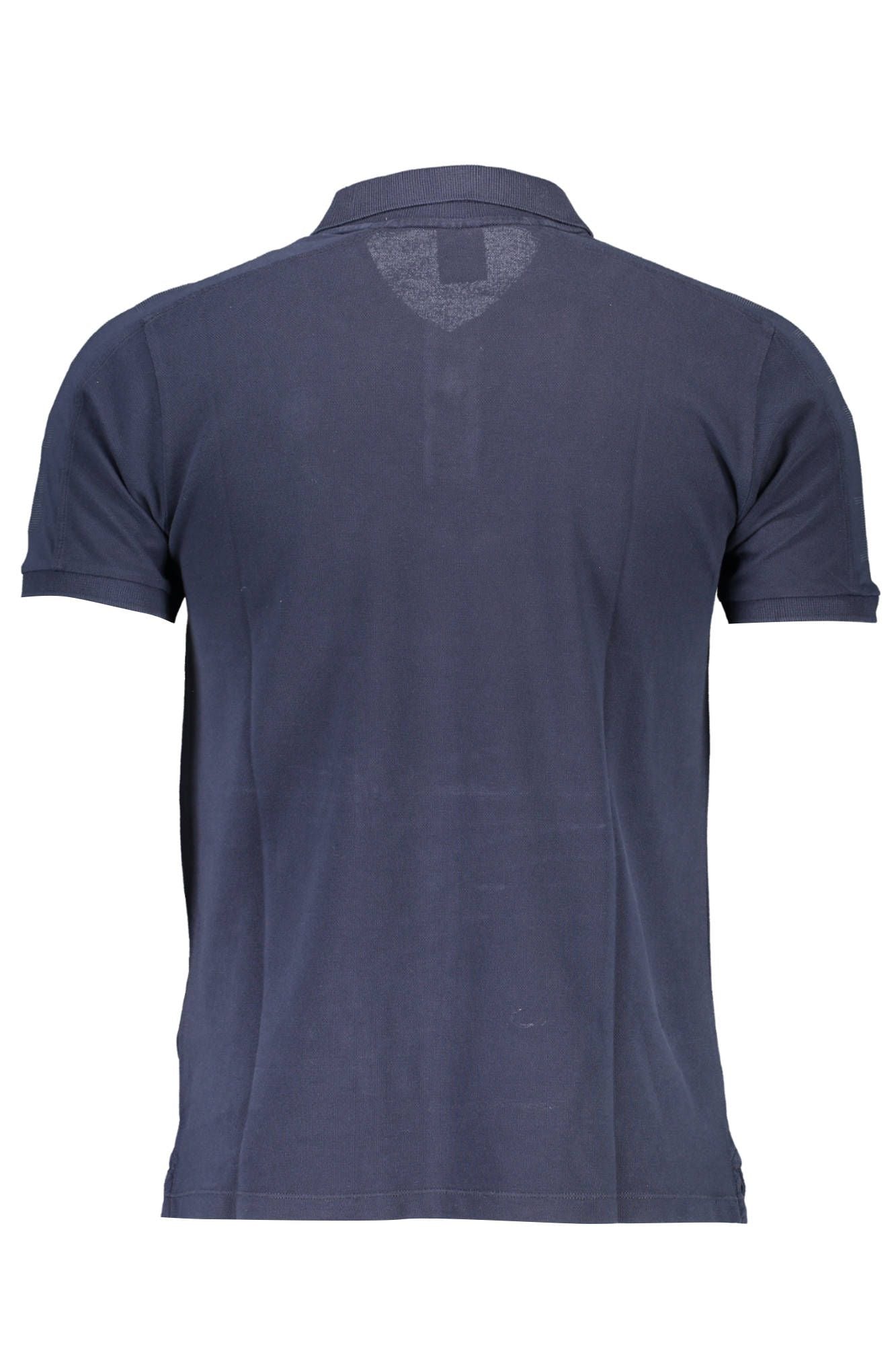 Blue Cotton Men Polo Shirt