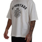 Elegant White Cotton Tee with Logo Print