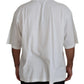 Elegant White Cotton Tee with Logo Print