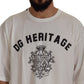 Elegant White Cotton Tee with Logo Print
