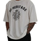 Elegant White Cotton Tee with Logo Print