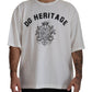 Elegant White Cotton Tee with Logo Print