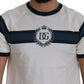 Elegant White Crewneck Logo Tee