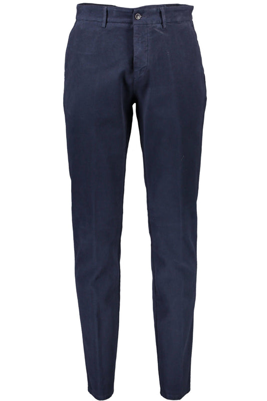 Blue Cotton Men Trouser