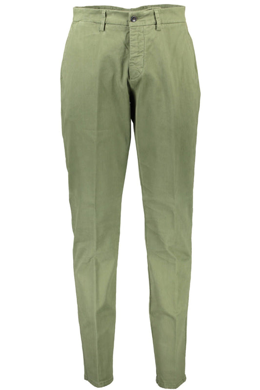 Green Cotton Men Trouser