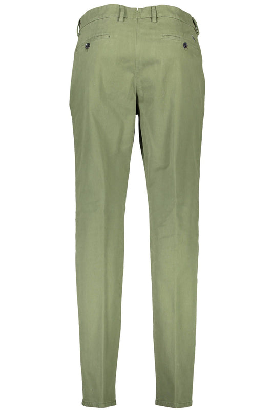 Green Cotton Men Trouser
