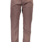 Brown Cotton Men Trouser