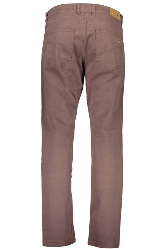 Brown Cotton Men Trouser