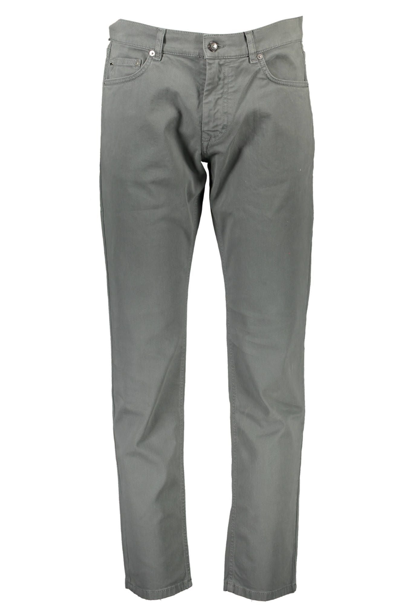 Gray Cotton Men Narrow Fit Trouser