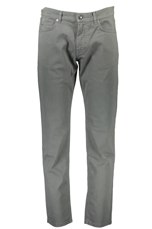 Gray Cotton Men Narrow Fit Trouser