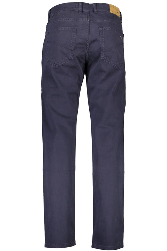 Blue Cotton Men Trouser