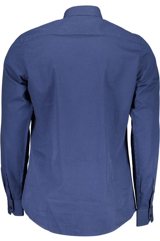 Blue Cotton Men Shirt