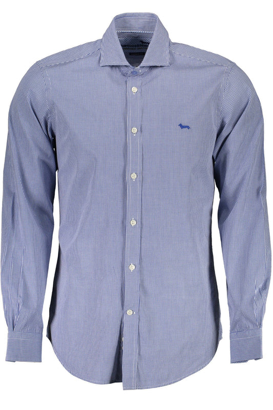Blue Cotton Men Shirt
