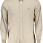 Beige Cotton Men Shirt