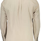 Beige Cotton Men Shirt
