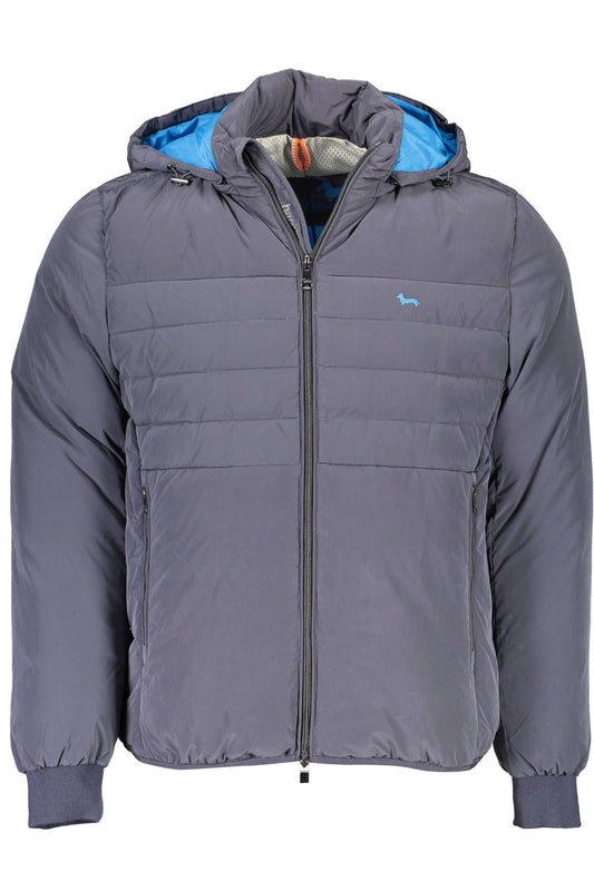 Blue Polyester Men Jacket