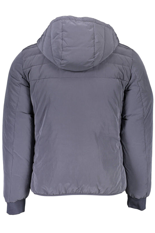 Blue Polyester Men Jacket