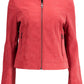 Red Polyurethane Women Jacket
