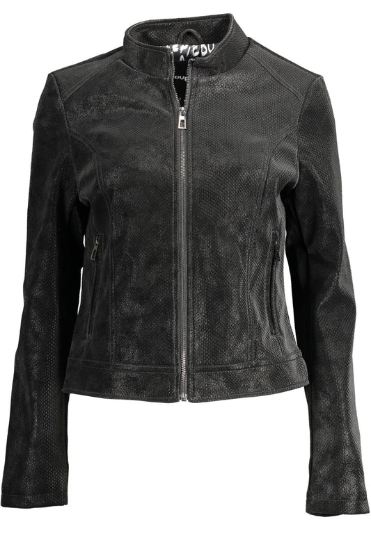 Black Polyurethane Women Jacket