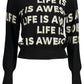 Black Viscose Women Sweater