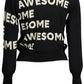 Black Viscose Women Sweater