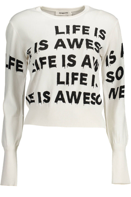 White Viscose Women Sweater
