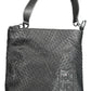 Black Polyurethane Women Handbag