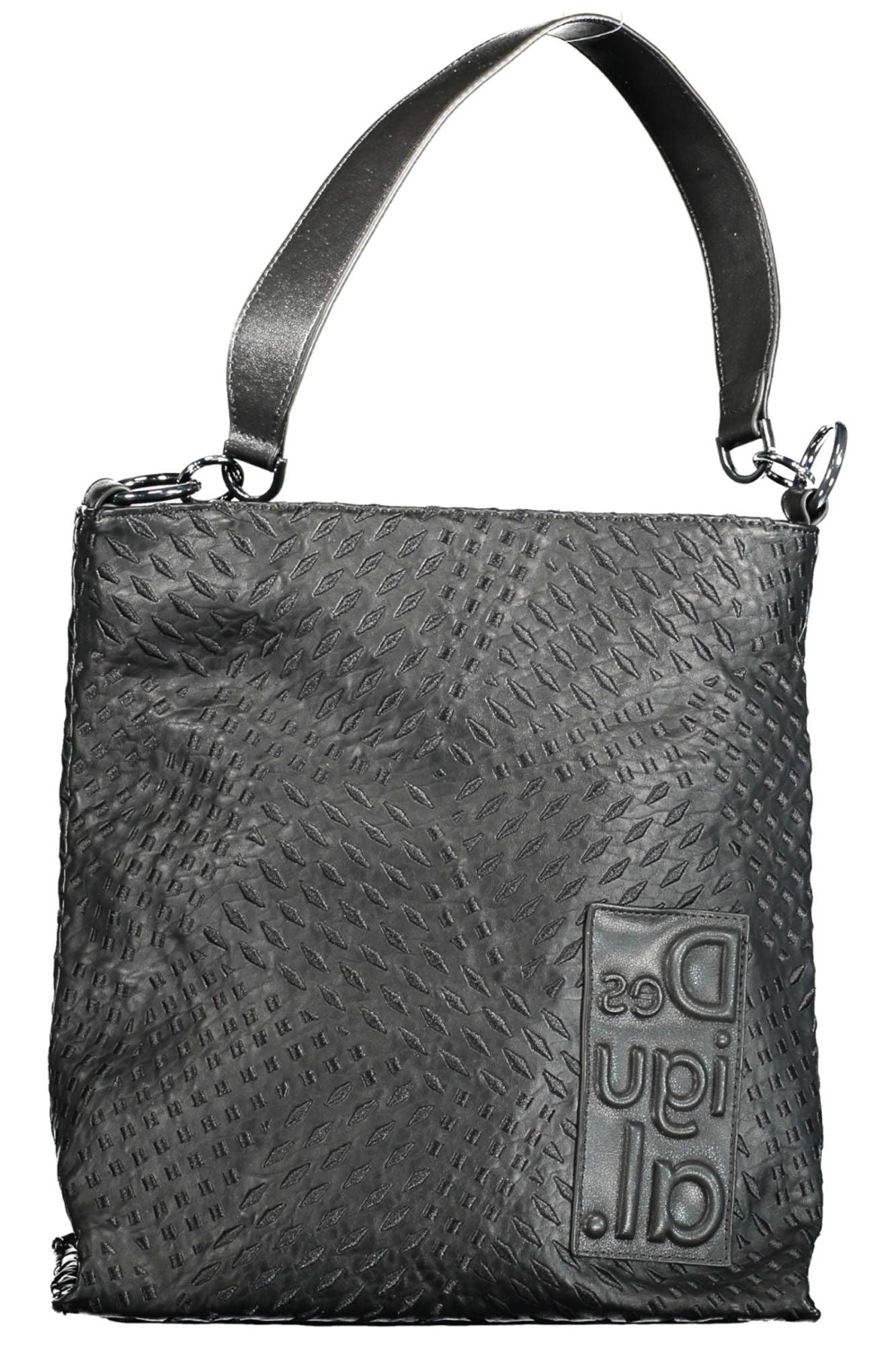 Black Polyurethane Women Handbag