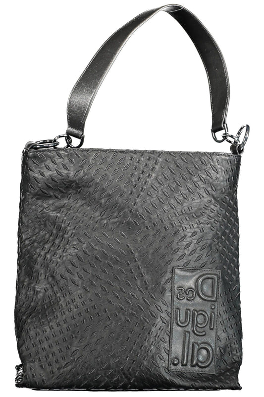 Black Polyurethane Women Handbag