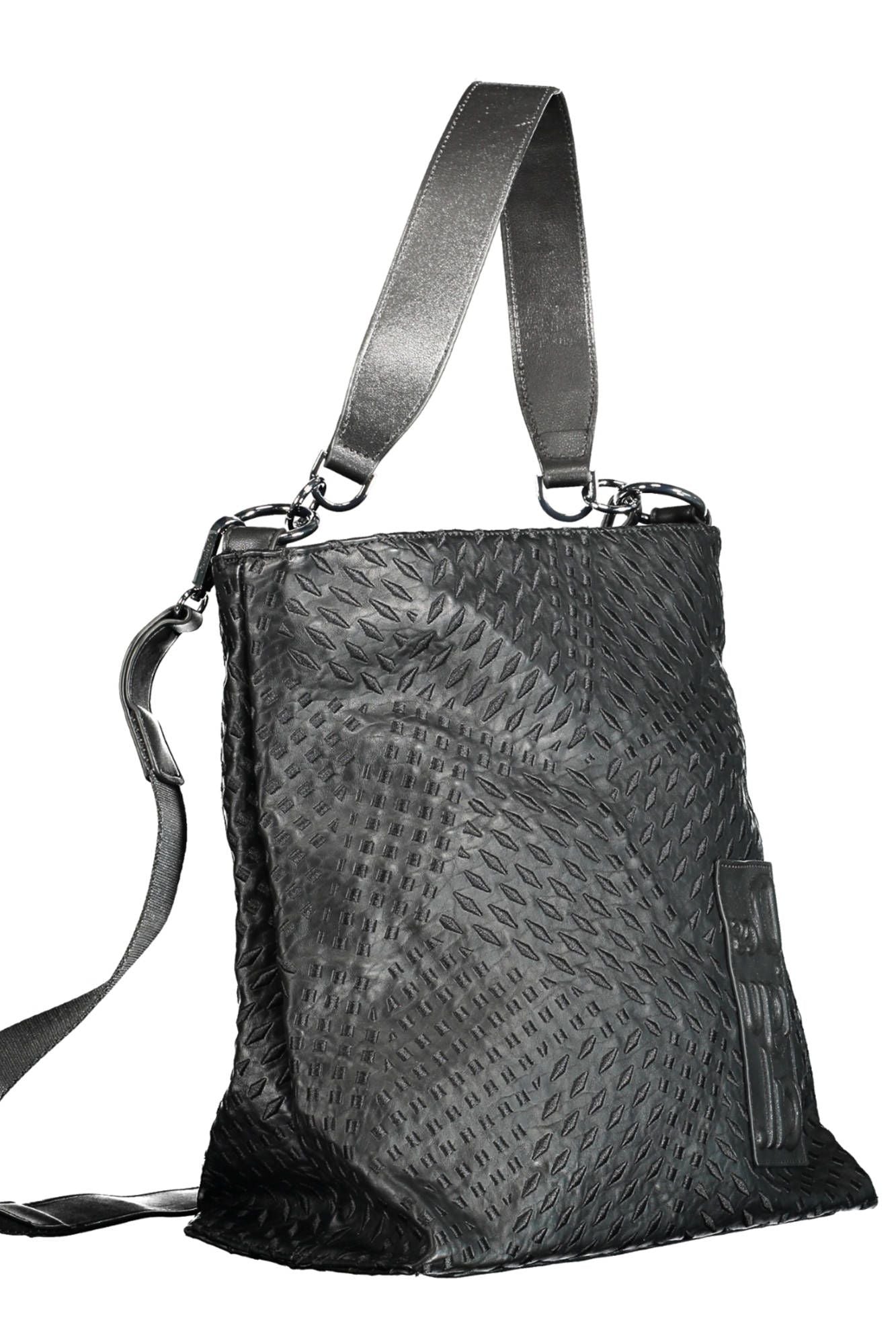 Black Polyurethane Women Handbag