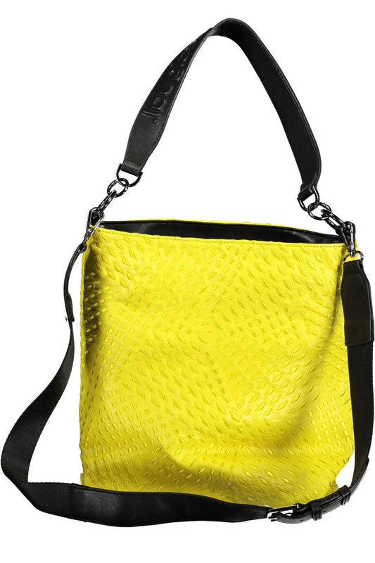 Yellow Polyurethane Women Handbag