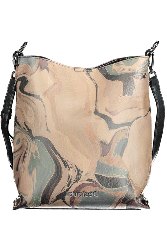 Brown Polyurethane Women Handbag