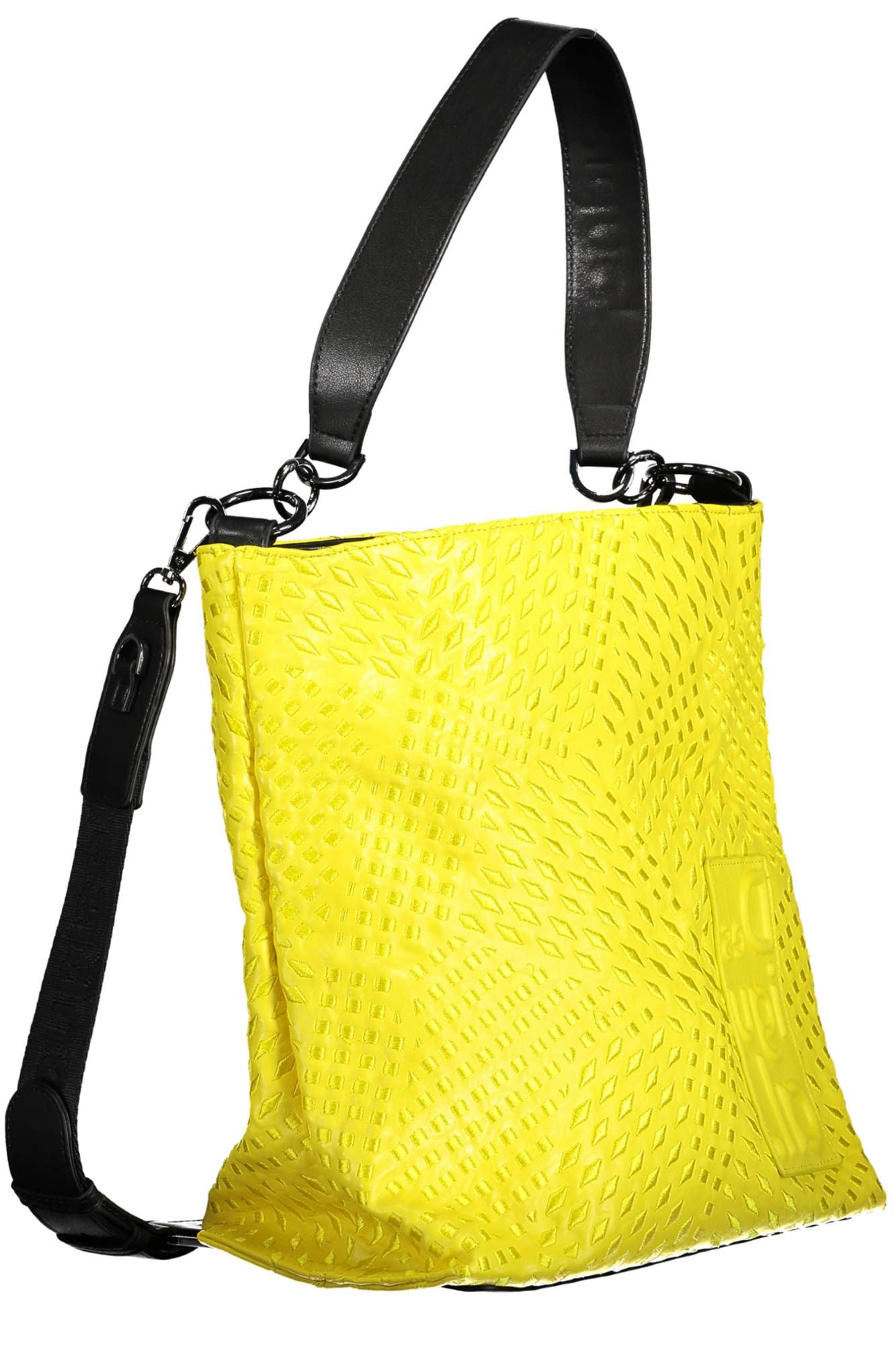 Yellow Polyurethane Women Handbag