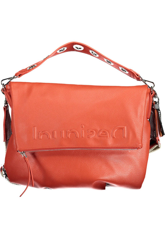 Red Polyurethane Women Handbag
