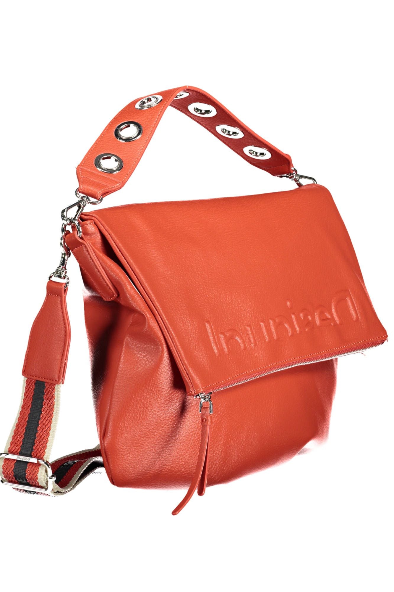 Red Polyurethane Women Handbag