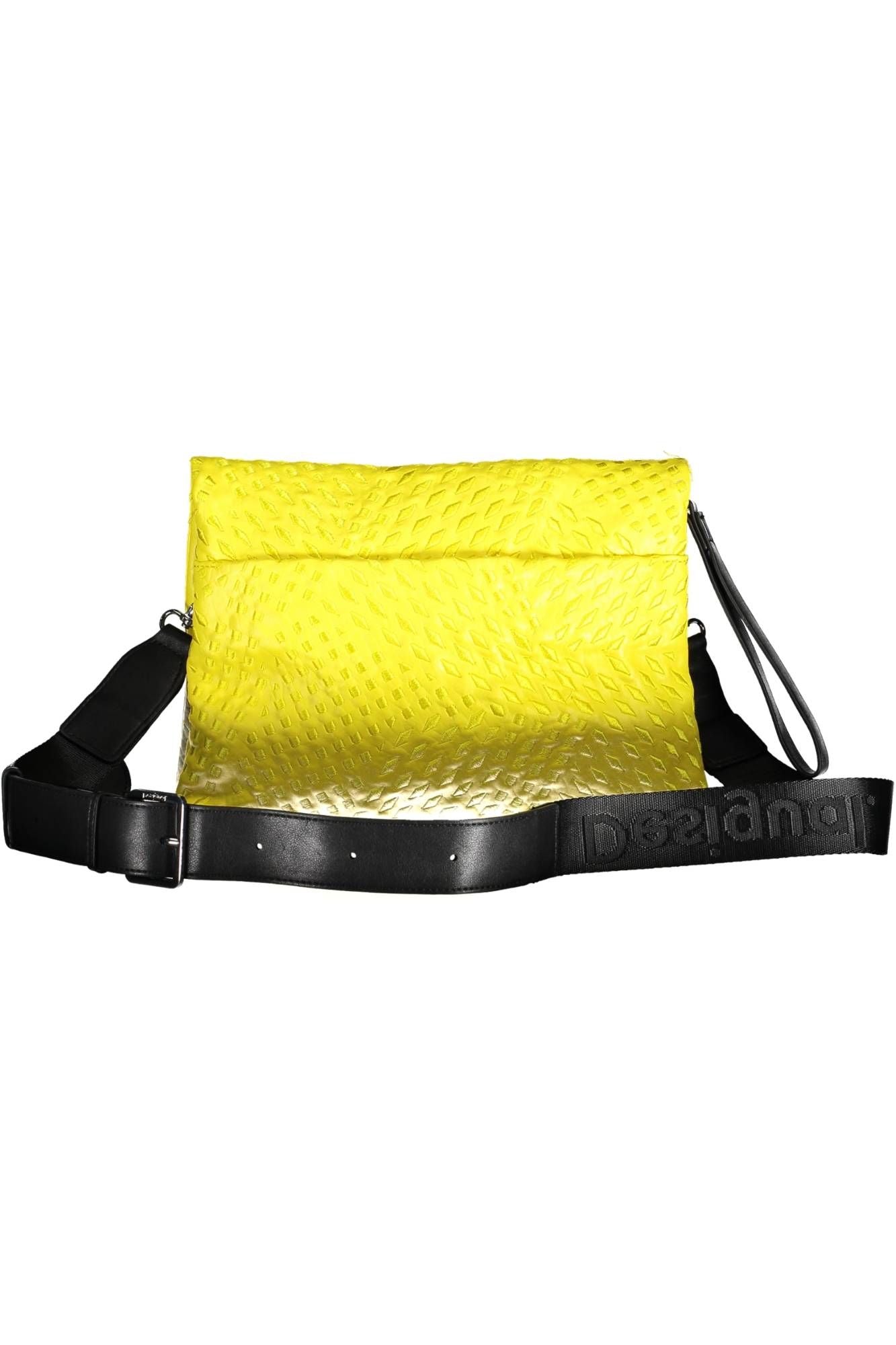 Yellow Polyurethane Women Handbag