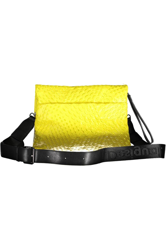 Yellow Polyurethane Women Handbag